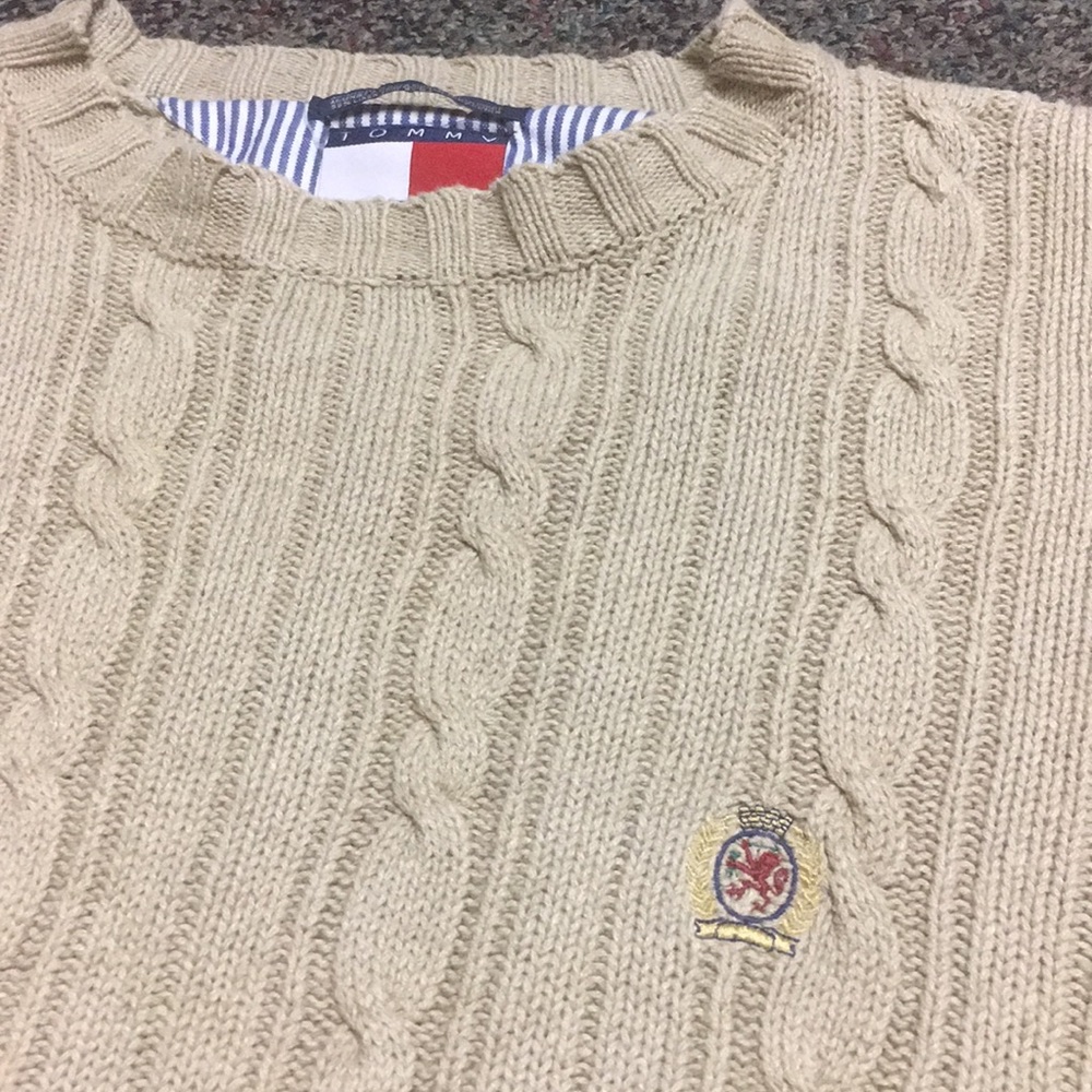 TOMMY HILFIGER DRESS SWEATER TAN L